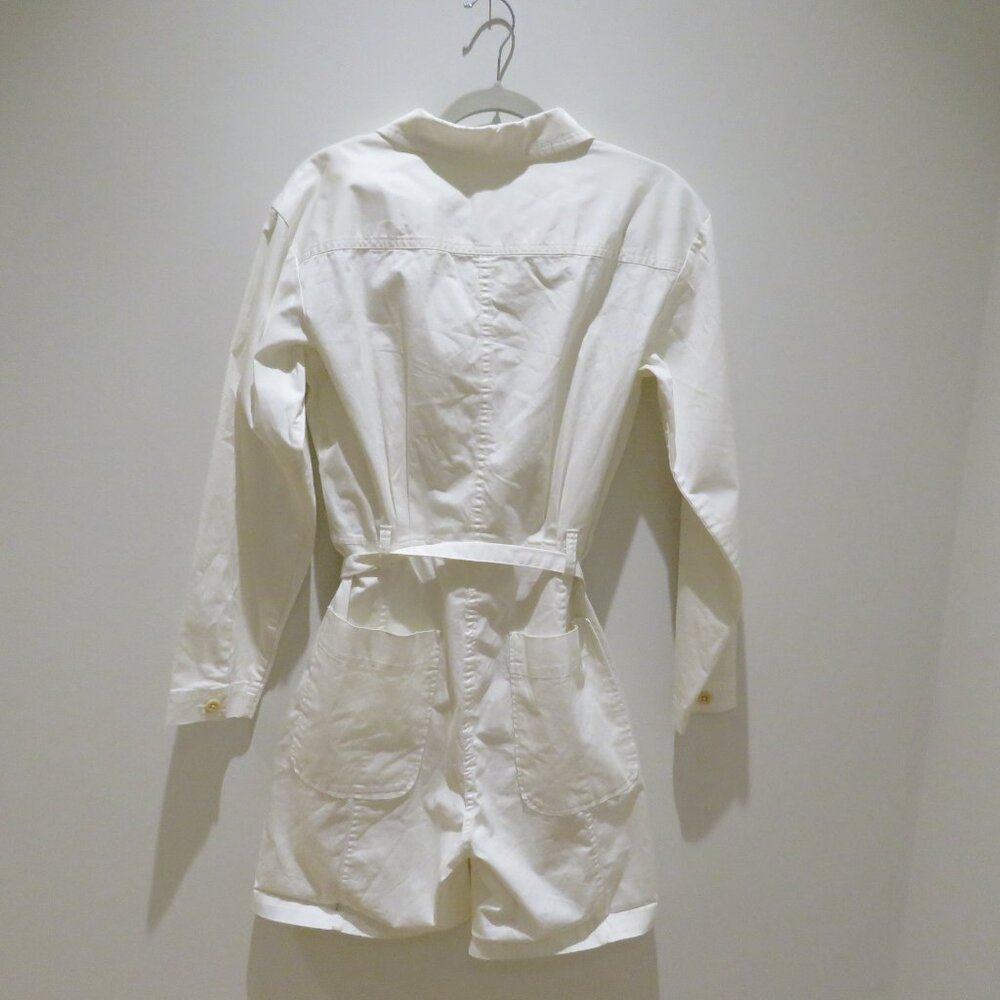 ALEX MILL Expedition Romper Jumpsuit in White Ecru Minimalist Quiet Luxury Sz S - Picture 11 of 15